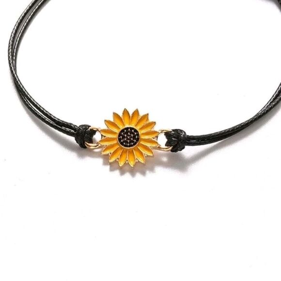 Sunflower Charm Rope Bracelet - Picture 2 of 4
